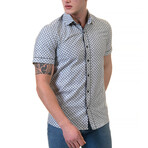 Paisley Short Sleeve Button-Up Shirt // Gray + Black (XL)