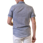 Frank Short Sleeve Button-Up Shirt // Denim Blue (S)