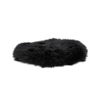 Black Round Sheepskin Chair Pad