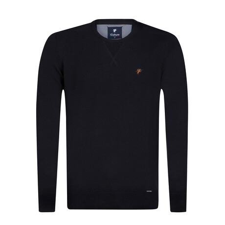 Dylan Round Neck Pullover Sweater // Black (S)