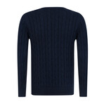 Zach Round Neck Sweater // Navy (M)