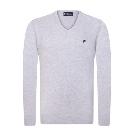 Finn V-Neck Pullover Sweater // Gray (S)