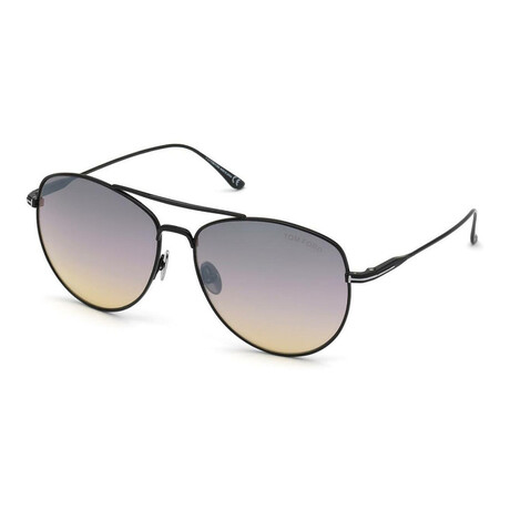 Women's Milla Sunglasses // Shiny Black + Blue + Brown