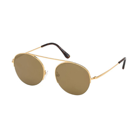 Men's Finn Sunglasses // Shiny Deep Gold + Brown