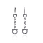 Gancini Sterling Silver Chain-Link Logo Earrings // Store Display