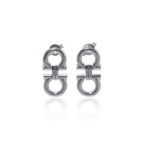 Gancini Sterling Silver Logo Earrings II // Store Display