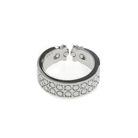 Women's Gancini Sterling Silver Thin Logo Ring I // Ring Size: 6.75 // Store Display