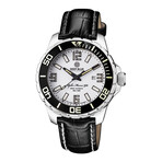 Deep Blue Alpha Marine 500 Automatic // AM500TRITIWHITGREENLEATSTRP