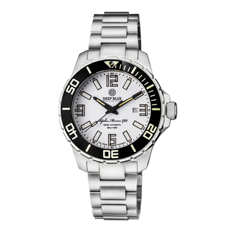 Deep Blue Alpha Marine 500 Automatic // AM500TRITIWHITGREENBRCELET