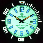 Deep Blue Alpha Marine 500 Automatic // AM500TRITIWHITGREENLEATSTRP