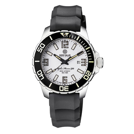 Deep Blue Alpha Marine 500 Automatic // AM500TRITIWHITGREENSTRPVENT