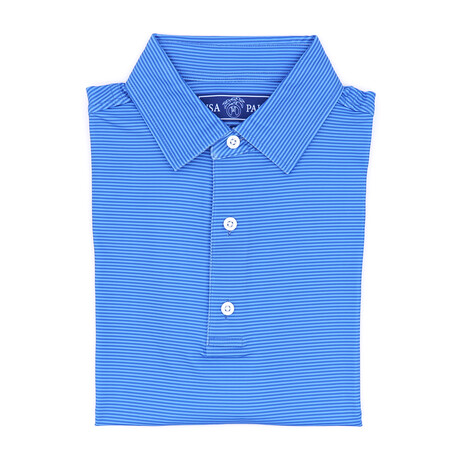 Ocean Stripes Silky Soft Polo // Blue (S)