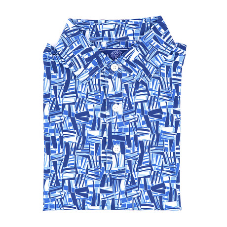 Pique Stretch Polo // Zone Blue + White (Small)