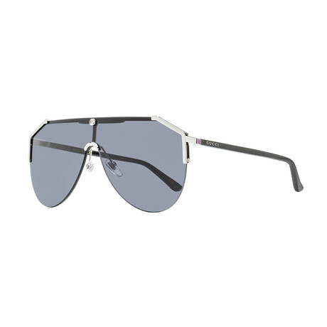 Gucci // Men's Modern Shield Sunglasses // Ruthenium Black + Gray