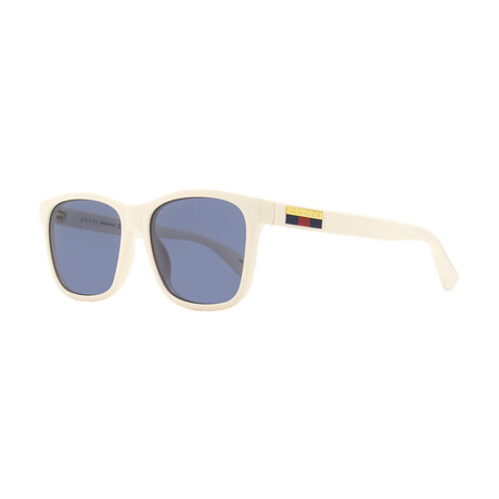 Gucci // Men's Rectangular Wayfarer Sunglasses // Cream + Blue
