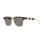 Gucci // Men's Clubmaster Sunglasses // Black Gold + Gray
