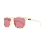 Gucci // Men's Squared Shield Sunglasses // Cream + Burgundy