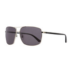 Gucci // Men's Rectangular Sunglasses // Ruthenium Black + Gray