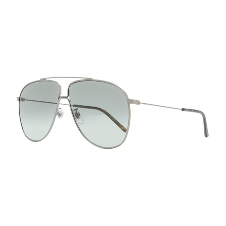 Gucci // Unisex Pilot Aviator Teardrop Sunglasses // Ruthenium Havana + Gray Gradient