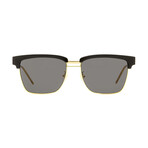 Gucci // Men's Clubmaster Sunglasses // Black Gold + Gray