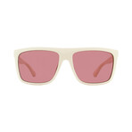 Gucci // Men's Squared Shield Sunglasses // Cream + Burgundy