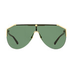 Gucci // Men's Modern Shield Sunglasses // Gold Havana + Green