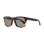 Gucci // Unisex Wayfarer Polarized Sunglasses // Black Havana + Gray