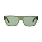 Dior Homme // Men's Fraction 4 Rectangular Sunglasses // Transparent Green + Tinted Green