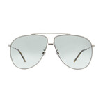 Gucci // Unisex Pilot Aviator Teardrop Sunglasses // Ruthenium Havana + Gray Gradient
