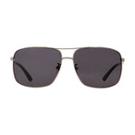 Gucci // Men's Rectangular Sunglasses // Ruthenium Black + Gray