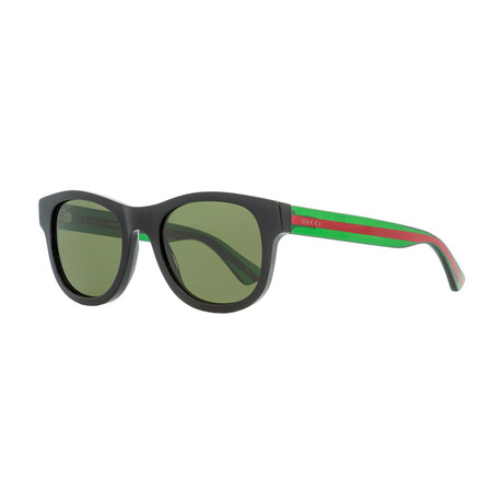 Gucci // Unisex Logo Stripe Sunglasses // Gucci Black + Green