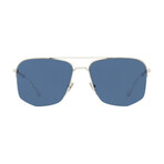 Dior Homme // Men's Dior 180 Squared Aviator Sunglasses // Palladium + Blue