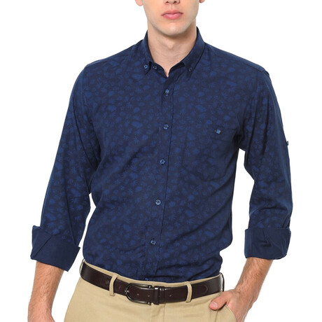 Bruce Button-Up Shirt // Dark Blue (Small)