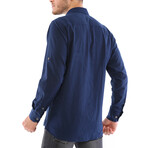 Giulio Button-Up Shirt // Dark Blue (Small)