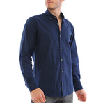 Giulio Button-Up Shirt // Dark Blue (Small)