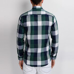 Alfred Button-Up Shirt // Dark Blue + Green (2X-Large)