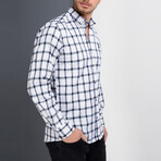 Jason Button-Up Shirt // Dark Blue + White (X-Large)