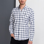 Jason Button-Up Shirt // Dark Blue + White (X-Large)