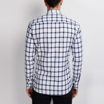 Jason Button-Up Shirt // Dark Blue + White (X-Large)