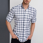 Jason Button-Up Shirt // Dark Blue + White (X-Large)