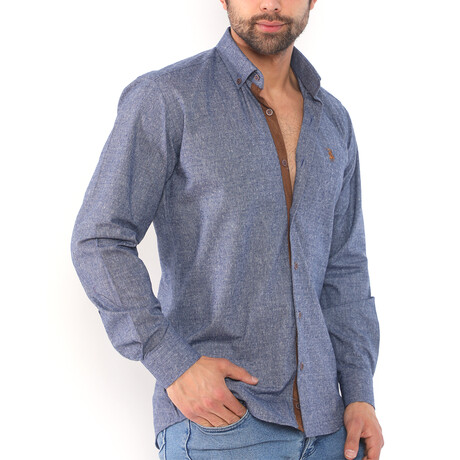 Murray Button-Up Shirt // Dark Blue (Small)