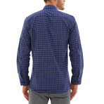 Troy Button-Up Shirt // Dark Blue + Sax (Small)