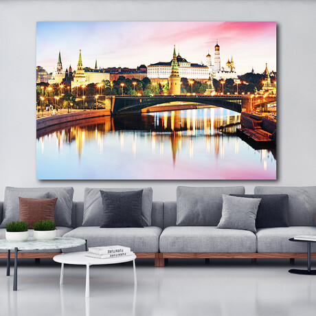 Moscow's Kremlin Wall and Moskva (32"H x 48" W x 1.8" D)