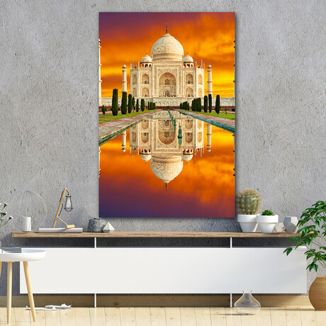 India's Amazing Sunset at Taj Mahal (32"H x 48" W x 1.8" D)