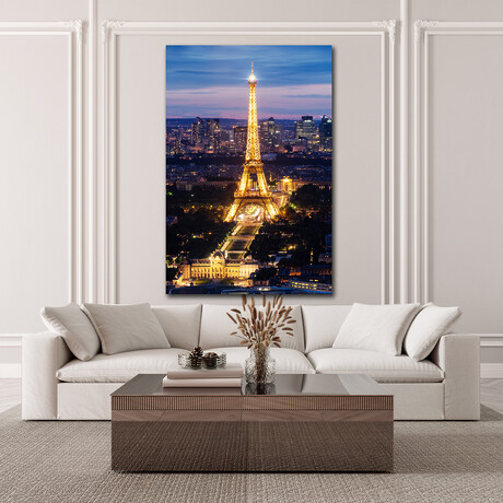 Paris' Lighten Eiffel Tower (32"H x 48" W x 1.8" D)