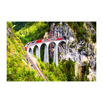 Switzerland's Landwasser Viaduct (32"H x 48" W x 1.8" D)