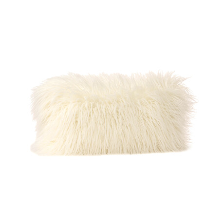 Signature Faux Fur Pillow // Ivory Tibetan Lamb (Lumbar)