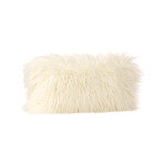 Signature Faux Fur Pillow // Ivory Tibetan Lamb (Lumbar)
