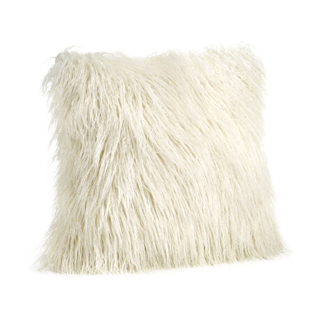 Signature Faux Fur Pillow // Ivory Tibetan Lamb (Decorative)