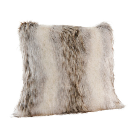 Limited Edition Faux Fur Pillow // Tundra Wolf (Lumbar)